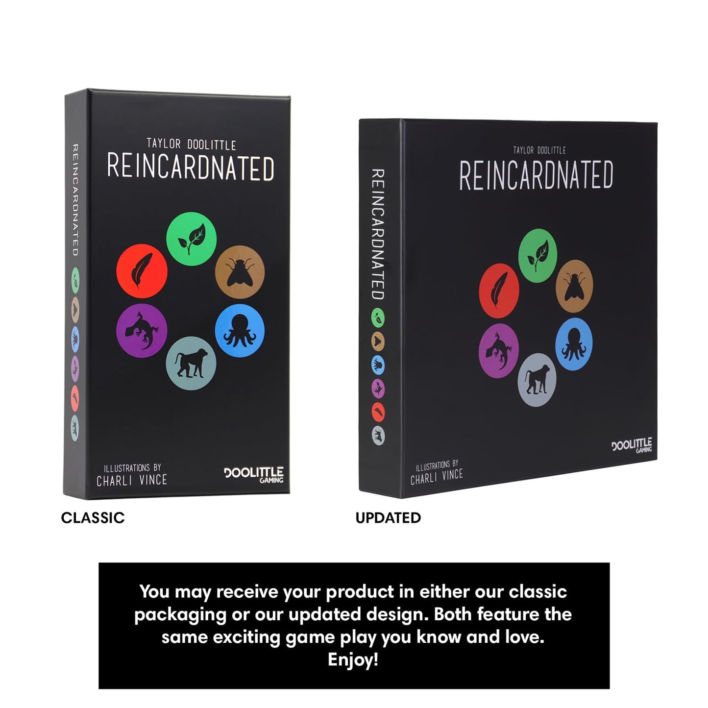 Reincardnated by Doolittle Gaming - A Turn-Based Deck Drafting Card Game - Strategy Party Game for 2-6 Players on Family Game Night