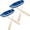 2 Set Mini Tiny Wooden Boat, Beach Style Miniature Ornament Kits for DIY Fairy Garden Dollhouse Decoration, Miniature Dollhouse Boat with Oars Canoe