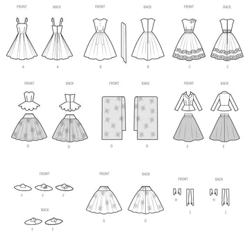 Simplicity SS3124OS 11.5" Fashion Doll Clothes Sewing Pattern Packet by Andrea Schewe, Design Code S3124, One Size