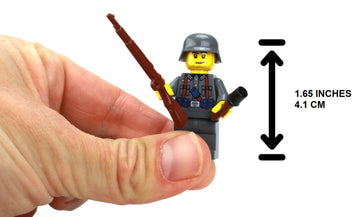 Battle Brick 1.6 Inches Tall German Kar98 WW2 Soldier Custom Minifigure | Printed in the USA | Genuine Military Minifig | Great Gift for Ages 8+