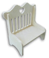Craft Supply Loveseat Bench with Heart Cutout Miniature Wood for Dollhouse - 4.75 x 5 Inches, Brown