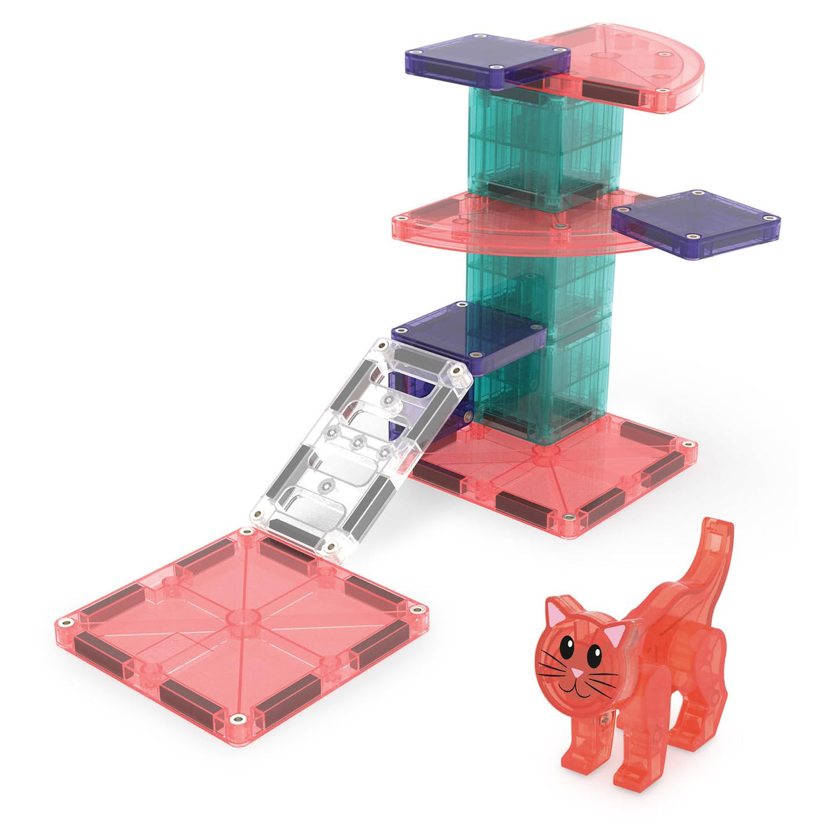 MAGNA-TILES Cat Tree 13-Piece Magnetic Construction Set, The Original Magnetic Building Brand