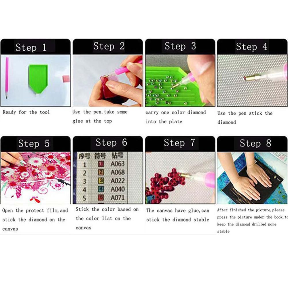 Pimio 5D DIY Diamond Art Stickers Kits, 12 Pcs Anime Theme Theme Diamond Art Sticker Adult Beginners.