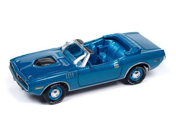 1971 Plymouth Barracuda Convertible Blue Fire Metallic with Blue Interior Mecum Auctions Limited Edition to 2496 Pieces Worldwide Hobby Exclusive