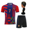 RIKPR Kids Soccer Jersey for Boys Girls Youth Uniform with Doll Football Shirt Birthday Gift Set (US, Age, 8 Years, 9 Years, red)