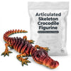 Articulated Skeleton Crocodile Figurine - Striking Gothic Desk Decor for Shelf Display or Unique Gift - 3D Printed in Canada