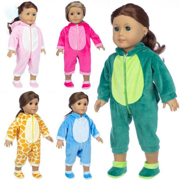 Suit+Shoes Dolls Outfit For 18 inch 43cm Baby Doll Cute Jumpers Rompers Doll Clothes (blue)