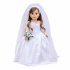 Princess Kate - 4 Piece 18 inch Doll Outfit - Royal Wedding Dress with White Shoes and Tulle Veil - (Doll Not Included)