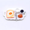 7 Pieces 1:12 Scale Miniature Breakfast Set - Dollhouse Kitchen Accessories, Includes Tray, Spoon, Cup, Coffee, Eggs, Bread, and Other Decorative