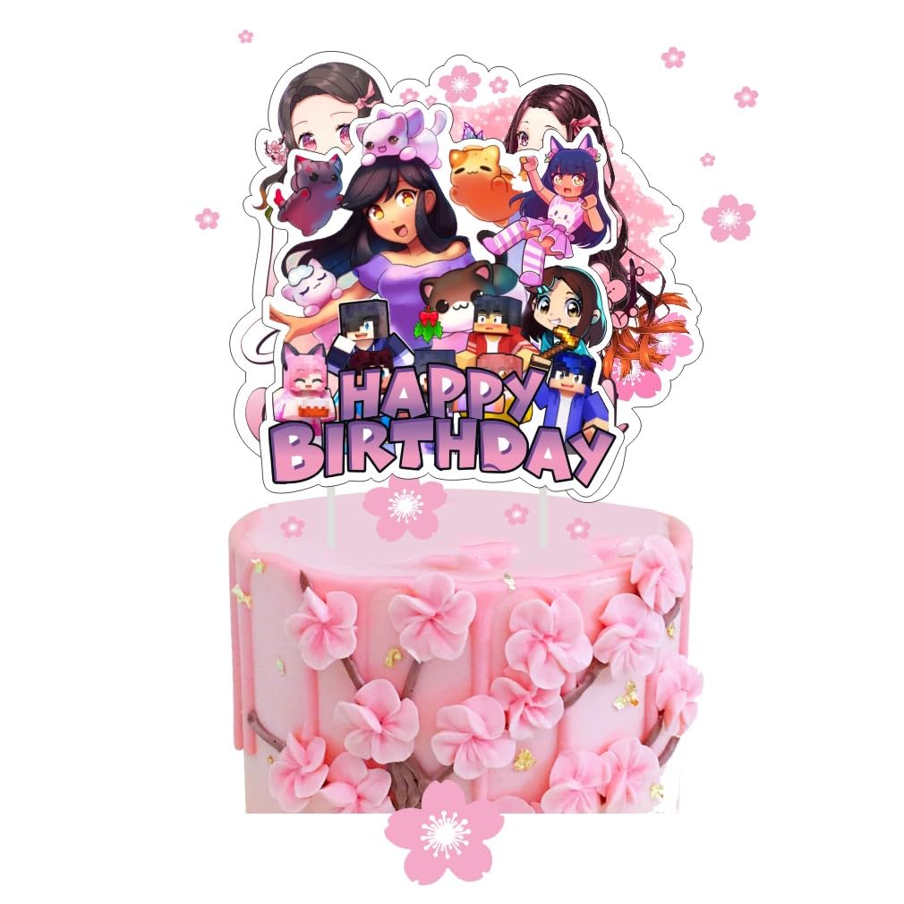 25pcs Nezuko Cake Decorations with 1pcs Cake Topper, 24pcs Cupcake Toppers for Demon Birthday Party Supplies