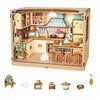 DIY Dollhouse Miniature House Kit 1:20 Scale Kictchen with LED Light, Tiny House Building Kit 3D Wooden Puzzle Crafts for Adults Home Decor Gift