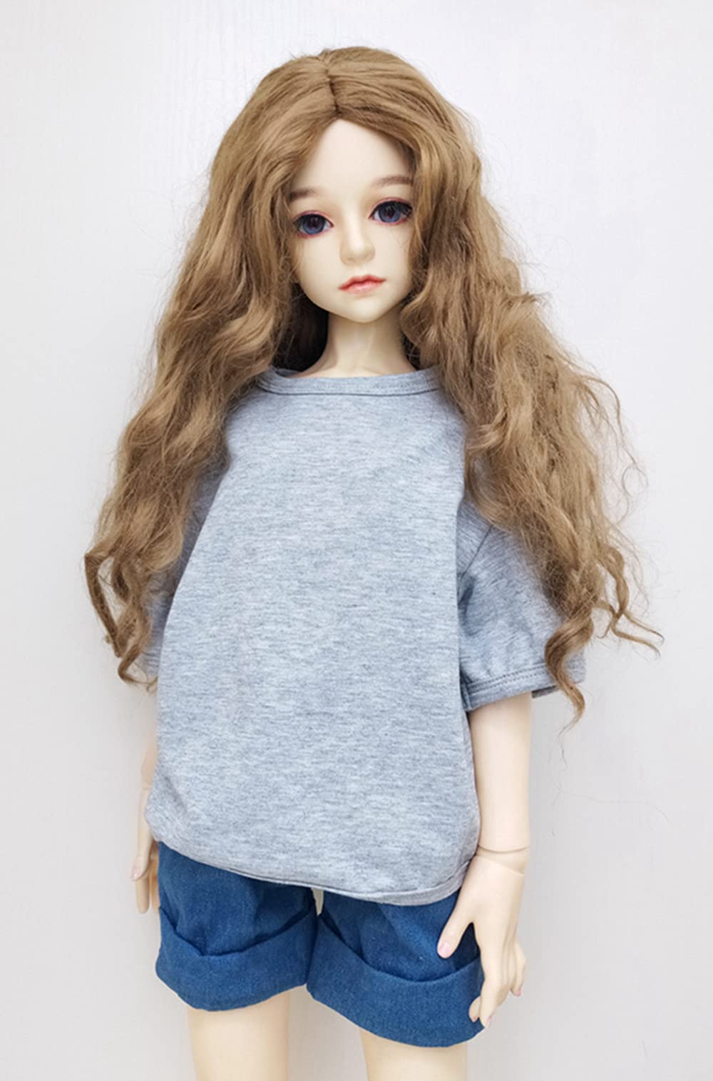 XiDonDon 30CM/45CM/60CM Doll Clothes 1/3 1/4 1/6 Doll Accessories BJD SD DIY Fashion Doll Short Sleeve Male T-Shirt Toy (1/3,Gray)