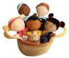 Snuggle Stuffs Basket of Buddies Multicultural Plush Dolls | Diversity & Inclusion Toys for Toddlers | Soft 8 Inch Ethnic Friends for Preschool