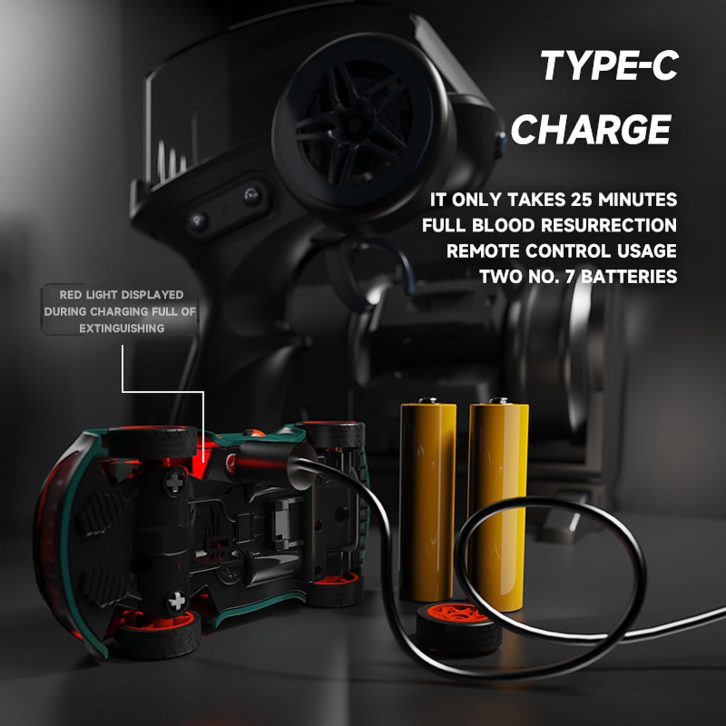 QAONIE Mini RC Car, 1:64 Scale Toy Car & Remote Control Integrated Design.