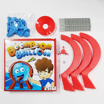 ZSKXYRUS Balloon Blast Party Game Set Entertaining Family Tabletop Game Comes with 10 Balloons 9 Sticks Dice Stand Red Frame Party Supplies Party