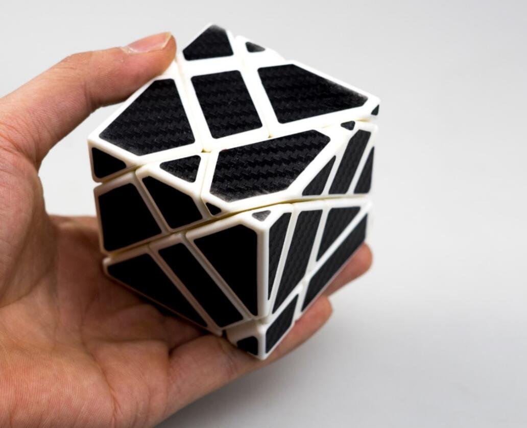 CuberSpeed Ghost 3x3 White with Black Sticker Magic Cube 3x3 Ghost White 3x3x3 Speed Cube Black Sticker