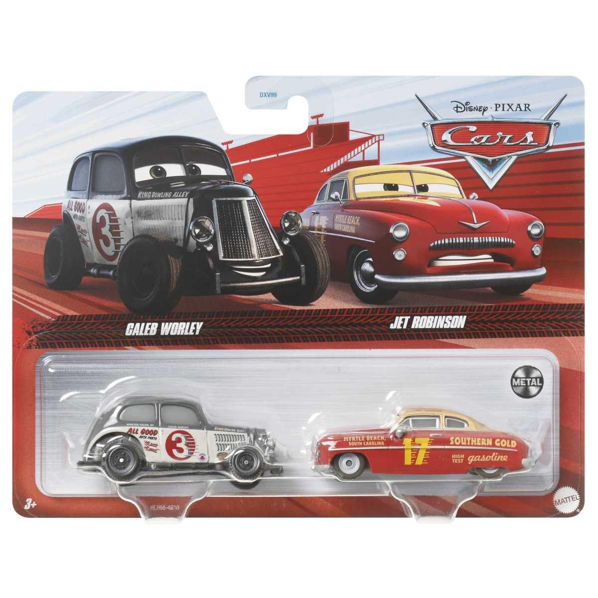 Pixars Cars Caleb Worley and Jet Robinson, Metal Series Double Pack