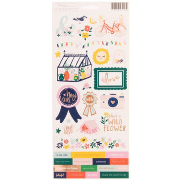 American Crafts 343429 65 Piece 6 x 12 inch Copper Foil Stickers Dear Lizzy Star Gazer