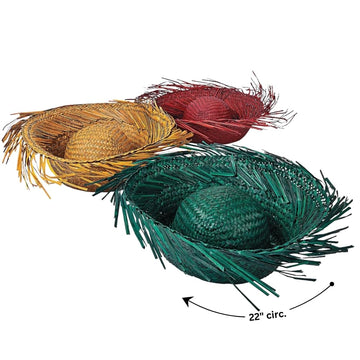 Fun Express Colored Beachcomber Hats -Assorted Colors - Set of 12