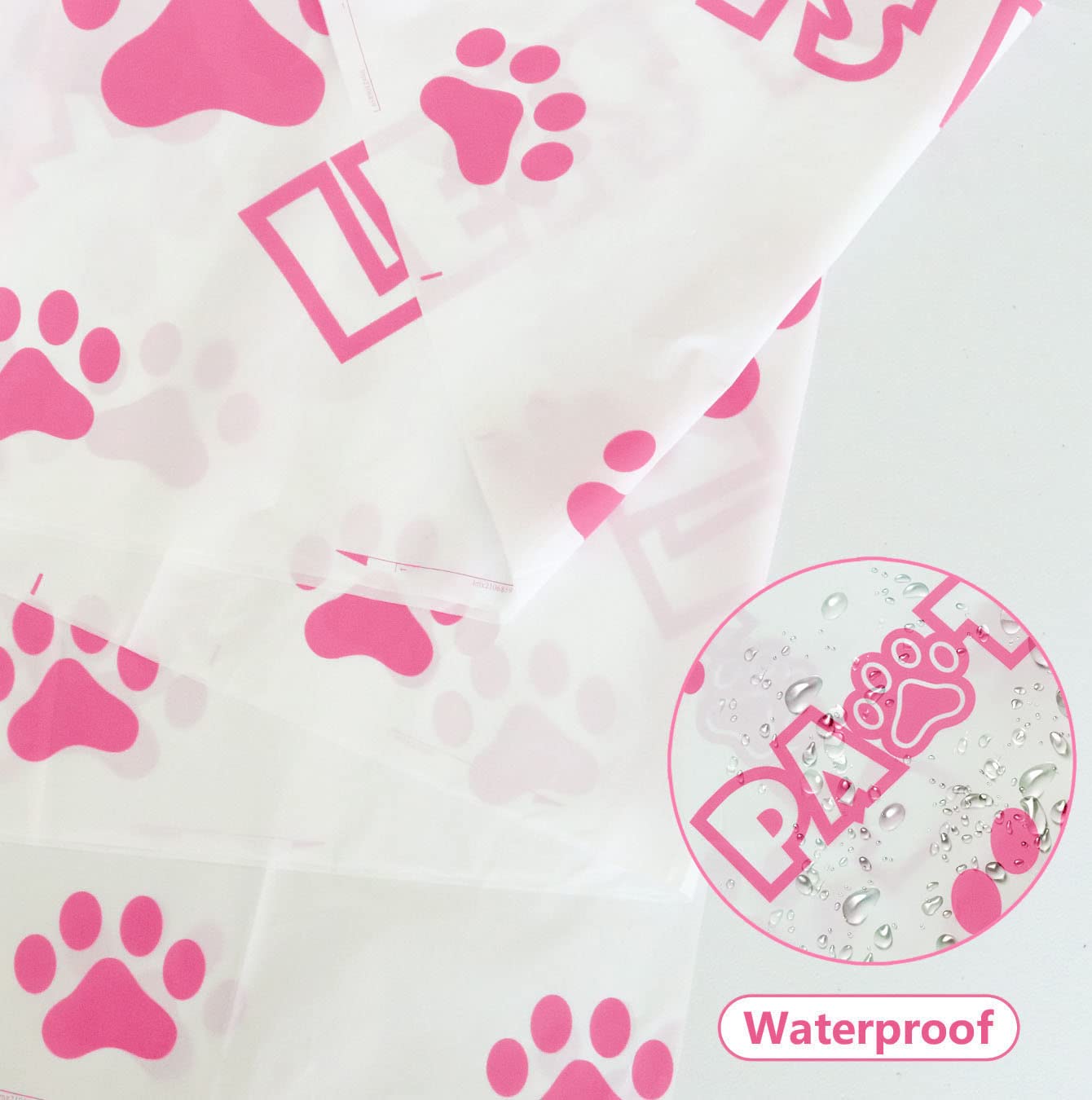 Hegbolke 4pcs 51.2x86.6in Puppy Dog Pet Paw Print Disposable Plastic Tablecloth - Cat & Dog Paw Party Supplies
