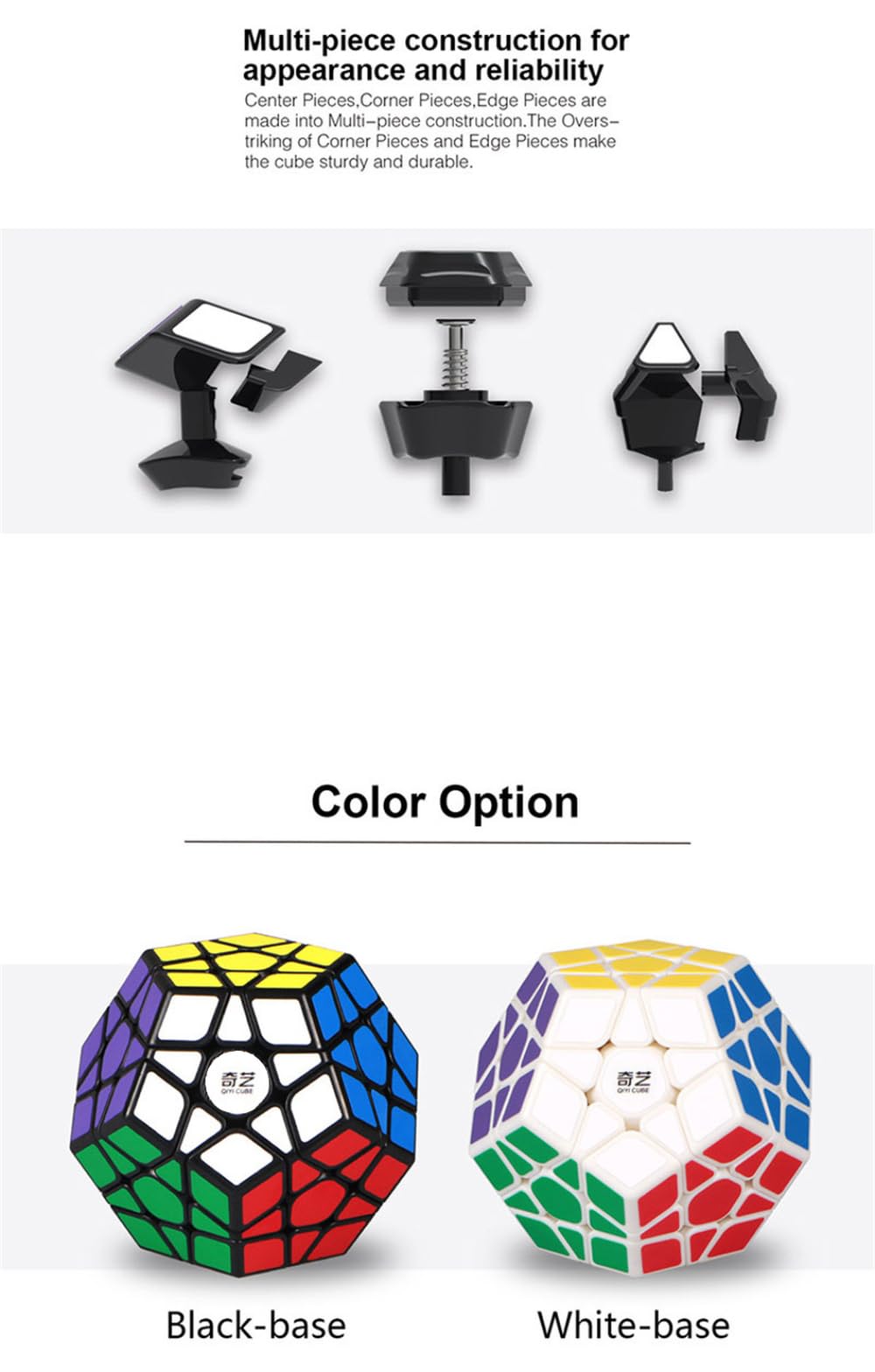 Megaminx Speed Cube, 3x3x3 Pentagonal Speed Cube Dodecahedron Magic Cube Puzzle Black
