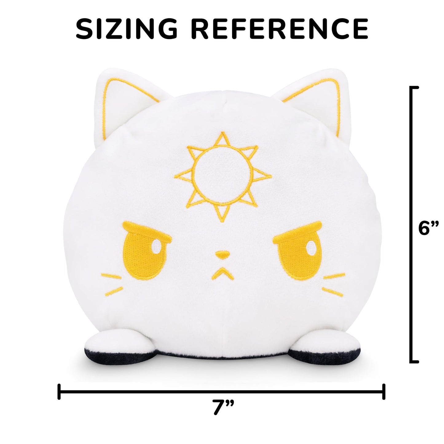 TeeTurtle Reversible 6" Cat Plushie - Celestial Sun and Moon - Cute Kawaii Soft Stuffed Animal