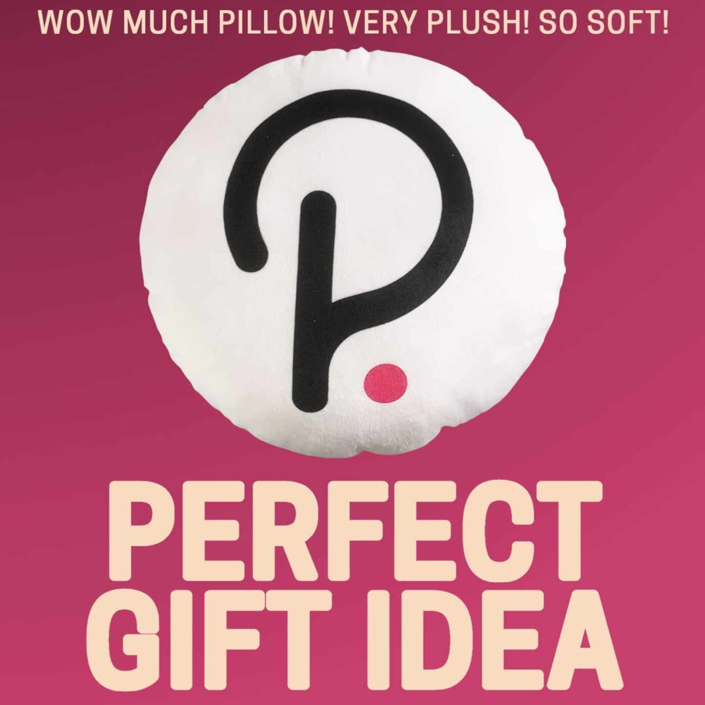 Polkadot Pillow - Round Stuffed Plush Crypto Pillow by BlockCraft.Shop DOT Plush Pillow