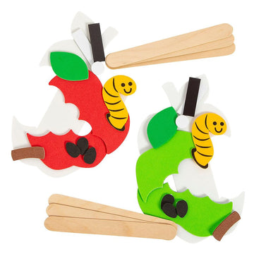 Fun Express Apple Core Craft Stick Magnet Craft Kit - Craft Kits - 12 Pieces