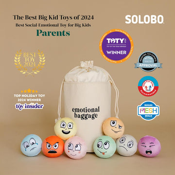 Emotional Baggage Plush Squeeze Toy with Canvas Storage Bag | Plush Stress Balls | Social Emotional Learning | Emotion Toys | Toys About Feelings |