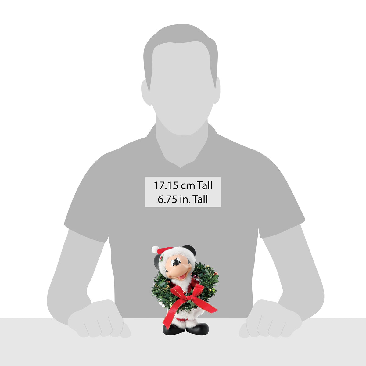 Department 56 Possible Dreams Disney Mickey Mouse Holly Jolly Wreath Figurine, 6.75 Inch, Multicolor
