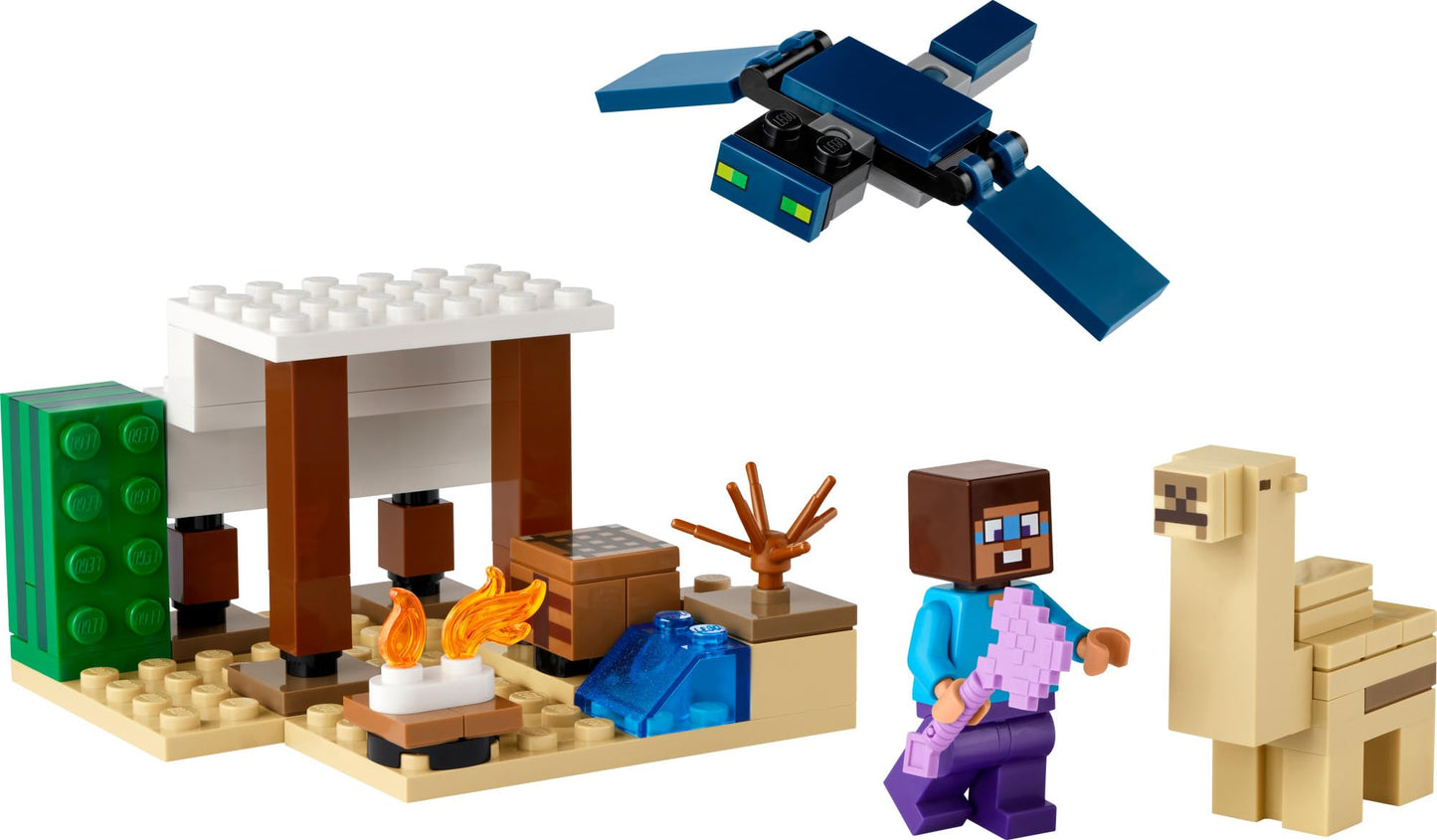 LEGO Minecraft Steve's Desert Expedition Building Toy, Biome with Minecraft House and Action Figures, Minecraft Gift for Independent Play, Gaming