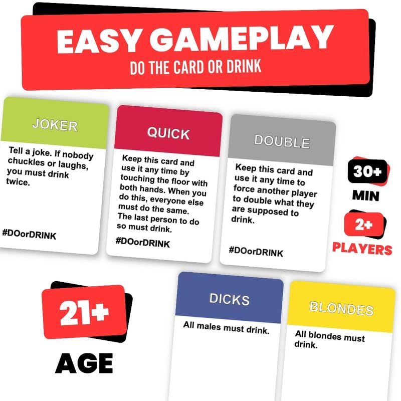 Do or Drink Drinking Card Games for Adults - Fun Adult Games for Game Night & Parties - 21st Birthday Gift & Bachelorette Party Games with 350 Cards
