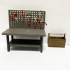 1:12 Miniature Tool Workbench with Accessories Miniature Garage Garden Furniture (Darkgreyworkbench)