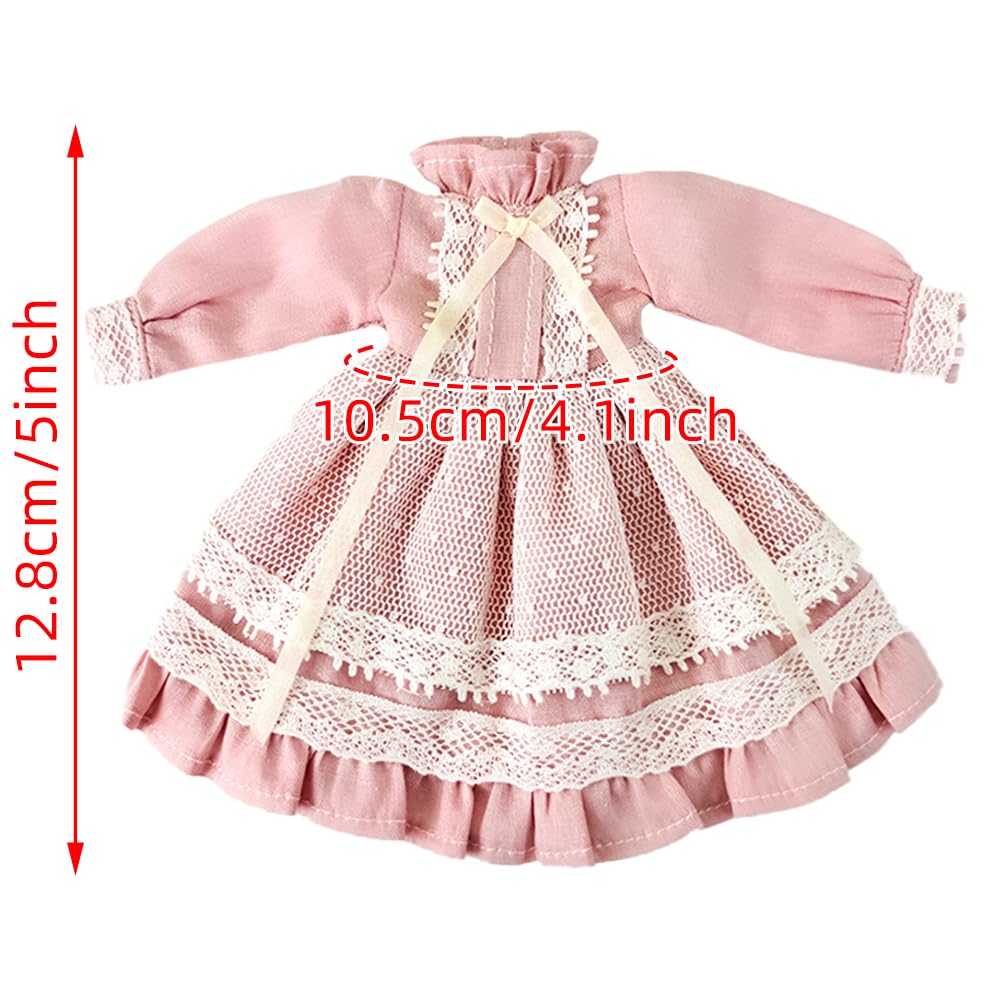 niannyyhouse Doll Lace Dress, Compatible with Blythe, OB24, OB22, Ball Jointed Dolls, Dress Up Accessories (Blue)