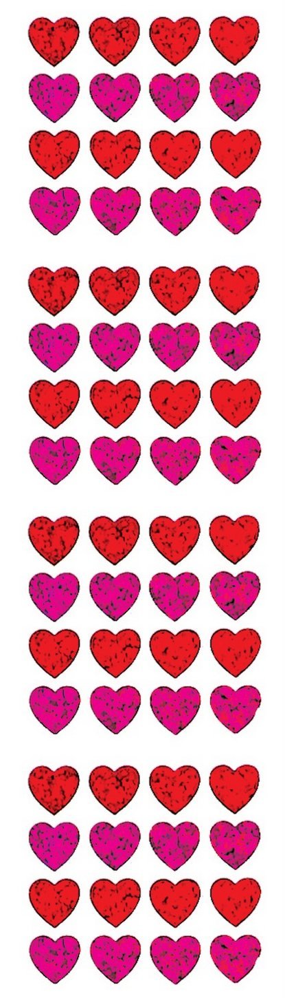 Jillson Roberts Prismatic Stickers, Pink and Red Micro Hearts, 12-Sheet Count (S7143)