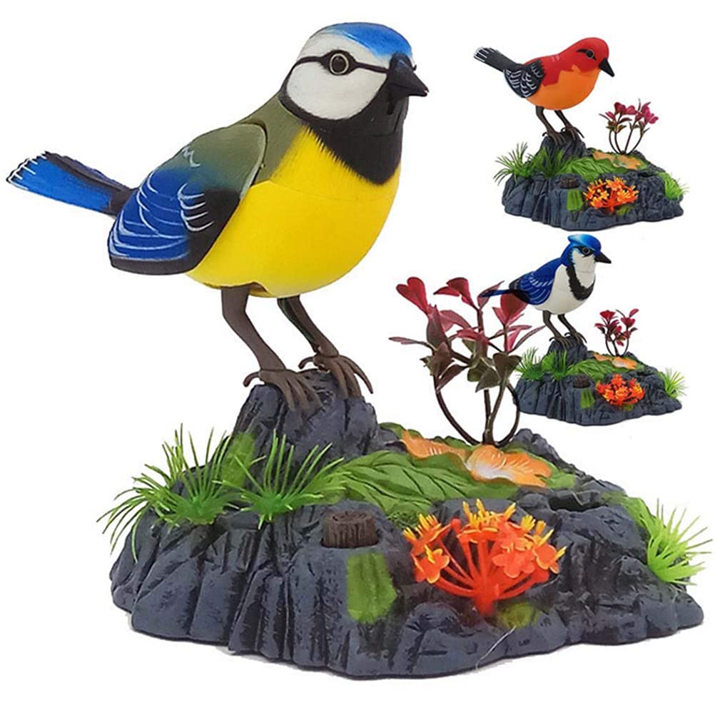WYHFA Talking Parrots Birds Electronic Pets,Singing Chirping Bird with Motion Sensor Activation Office Home Decoration Kids Toys Brithday Gifts