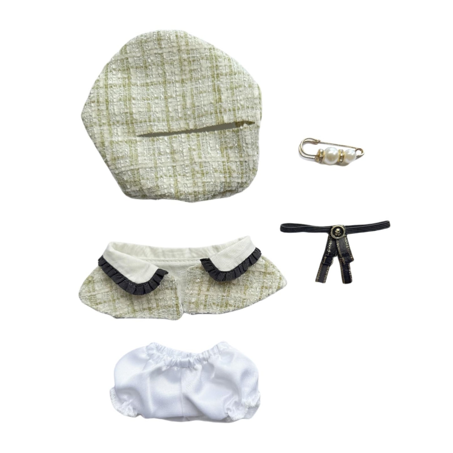 Clothes for Dolls Accessories, Stylish Outfit Set 4 for 15cm Doll Suit, Mini Luxury Cloak Clothes for Keychain, Doll Clothing Set Replacement (No