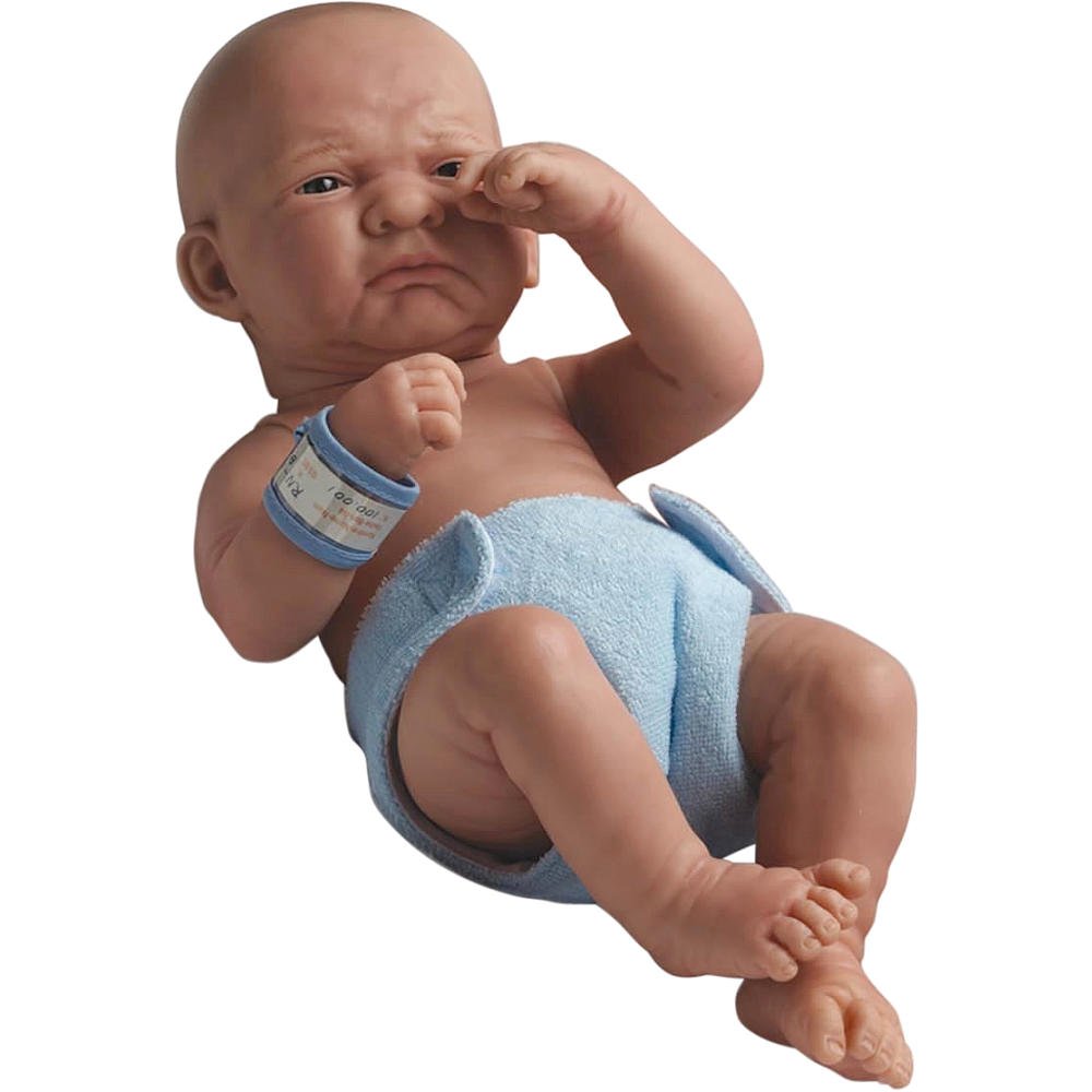 JC Toys, La Newborn First Day | Anatomically Correct Real Boy Baby Doll | 14" All-Vinyl | Includes Hospital Blanket, Bracelet and First Baby Bottle|