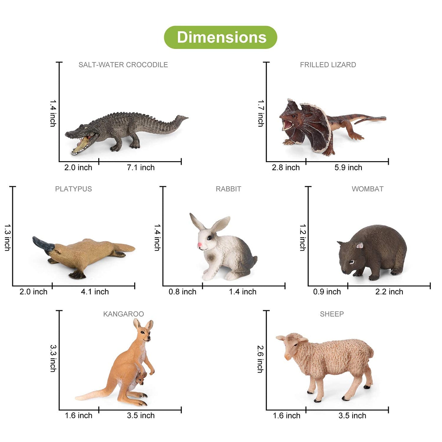 Volnau Animal Toys Figurines 12PCS Australian Figures for Kids Christmas Decoration Gift Preschool Educational Zoo Pack Kangaroo Koala Bear Emu Safari