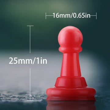 Shappy 32 Pieces Multicolor Plastic Pawn Chess Pieces for Board Games Pawns Tabletop Markers 1 Inch