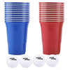 TOPINCN Beer Pong Drinking Game Set 22PCS Plastic Game Cups with 4PCS Pong Balls Outdoor Camping Pub Party Supplies 16oz(red Cups 11+Blue