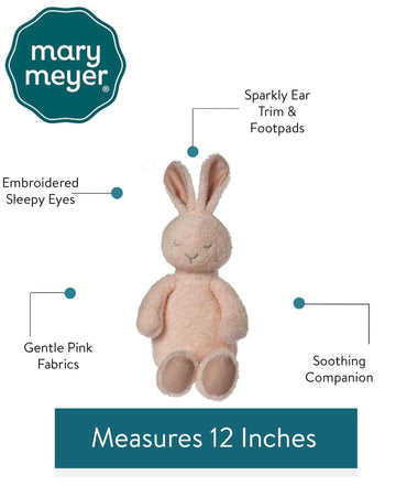 Mary Meyer Stuffed Animal Huggable Plush Soft Toy, 12-Inches, Pink Sweet Dreams Bunny