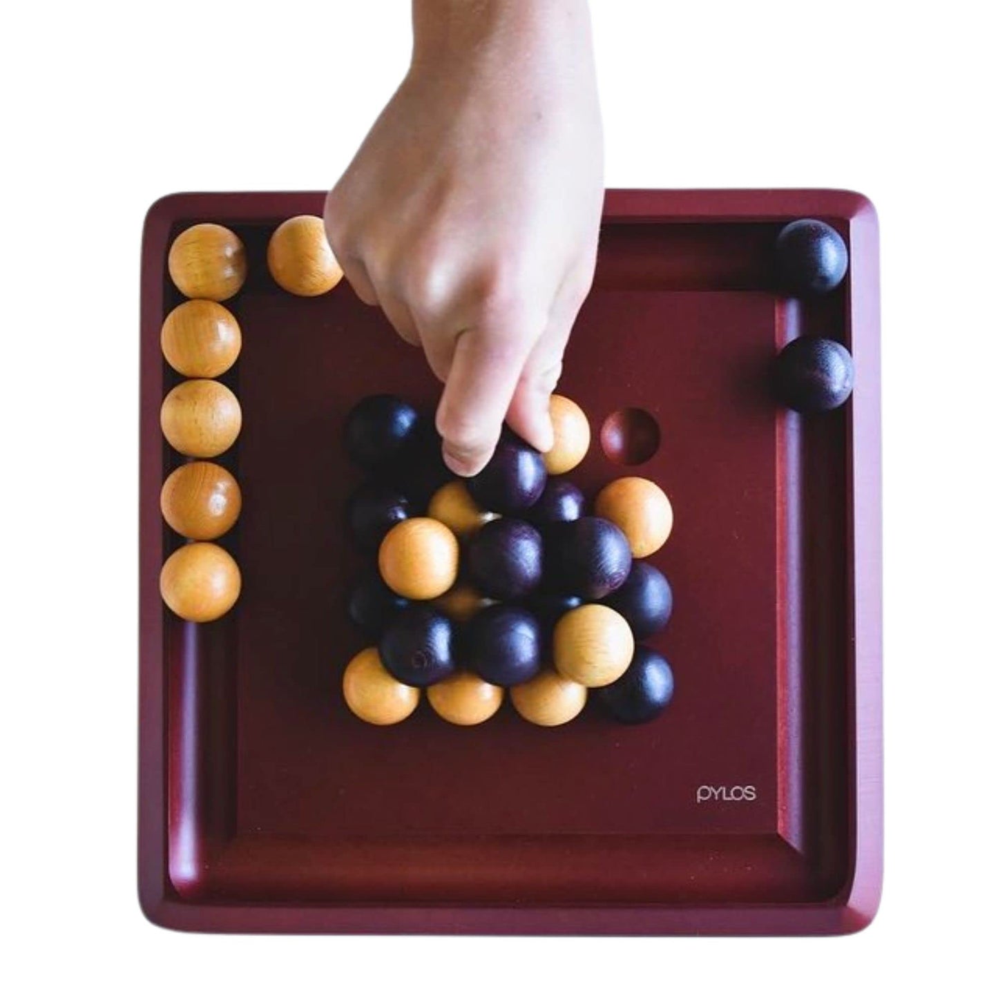 Pylos | Wooden Abstract Strategy Board Game for Kids and Adults | Compete to Stack The Final Ball on The 3D Puzzle Pyramid | Award-Winning Family Game