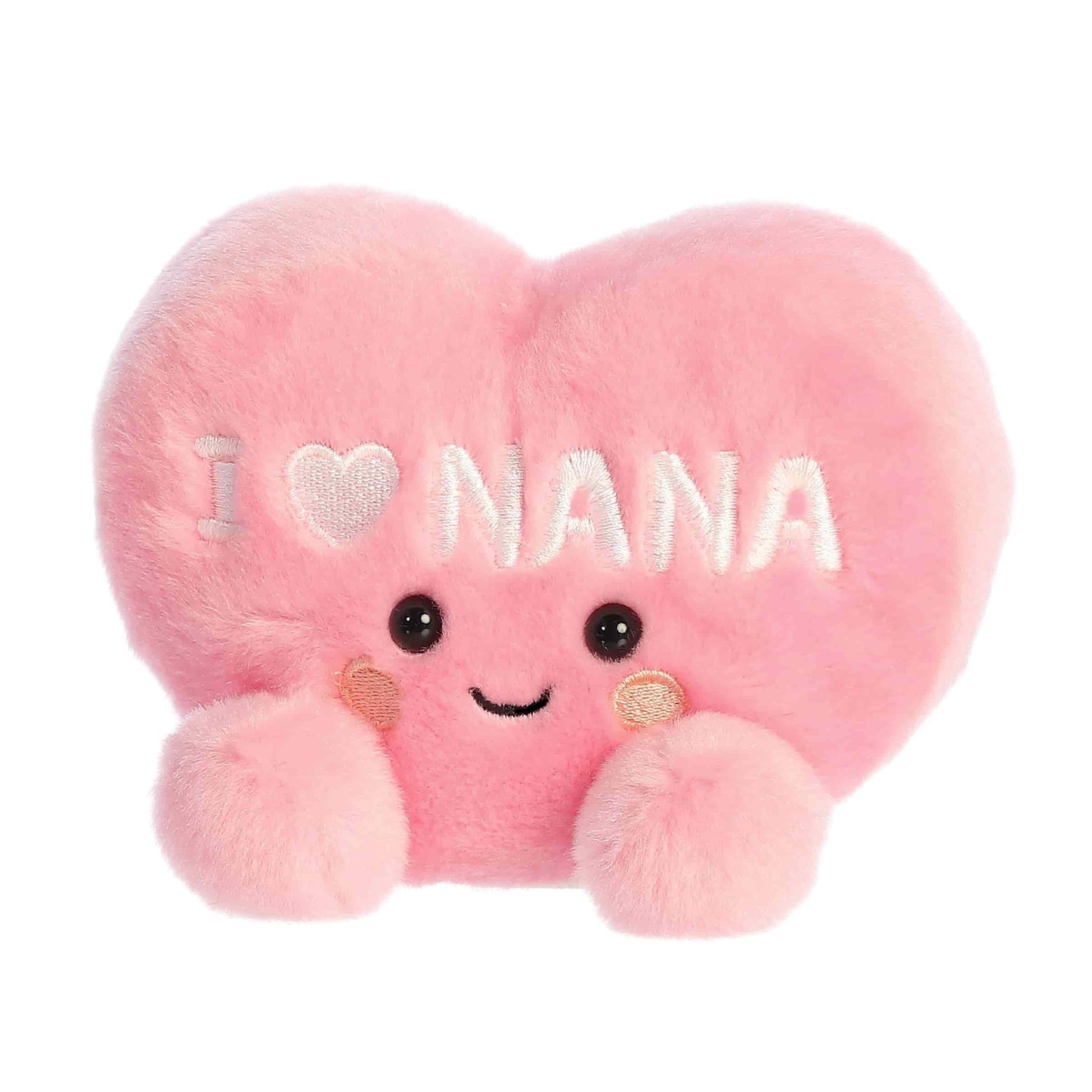Aurora Adorable Palm Pals I Love Nana Heart Stuffed Animal - Fun Collectible Plush For Grandmothers - A Gift of Affection to Express Love - Pink 5