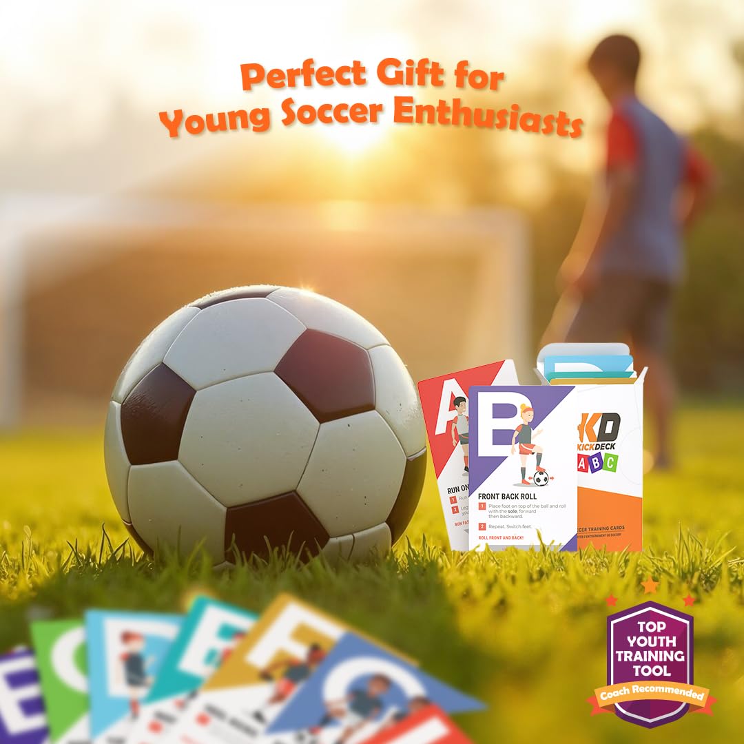 UVU Training KickDeck ABC Soccer Cards for Kids 4+ | Fun Alphabet Soccer Drills for Footwork, Ball Control & Coordination | Screen-Free Practice at
