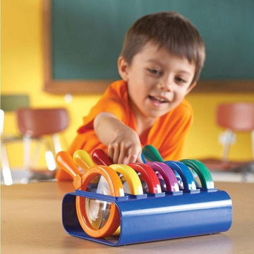 Learning Resources Primary Science Jumbo Magnifiers with Stand - 6 Pieces, Ages 3+, Science Classroom Accessories, Teacher Supplies, Observation Toys