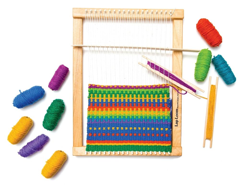 Harrisville Designs Friendly Loom | Laploom A - 12”x16” Wooden Tapestry Loom Weaving Kit for Ages 14+ and Adults