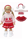 American Fashion World White Reindeer Skirt Set for 18-Inch Dolls | Premium Quality & Trendy Design | Dolls Clothes for Popular Brands