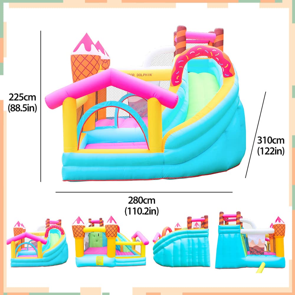 Doctor Dolphin Bounce House for Kids, Indoor Bouncy House, Inflatable Bouncy Castle, Kids Bounce House with Slide, Jump House Outdoor for Backyard