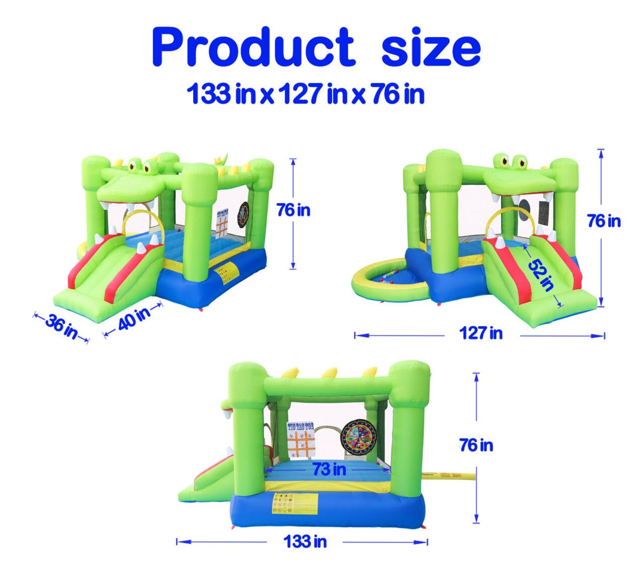Inflatable Bounce House with Slide, Jumping Castle with Blower